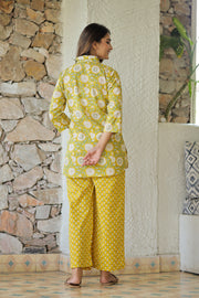 Yellow Sunflower Pure Cotton Co-ord Set