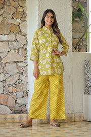 Yellow Sunflower Pure Cotton Co-ord Set