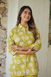 Yellow Sunflower Pure Cotton Co-ord Set