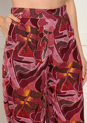 Maroon Abstract Pure Cotton Co-ord Set