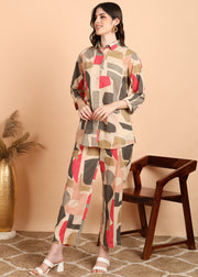 Abstract Printed Pure Cotton Co-ord Set