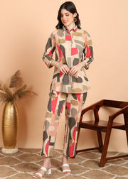 Abstract Printed Pure Cotton Co-ord Set