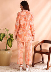 Orange Floral Pure Cotton Co-ord Set