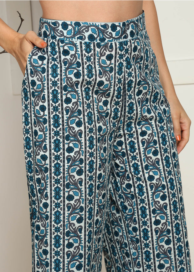 Indigo Abstract Pure Cotton Co-ord Set